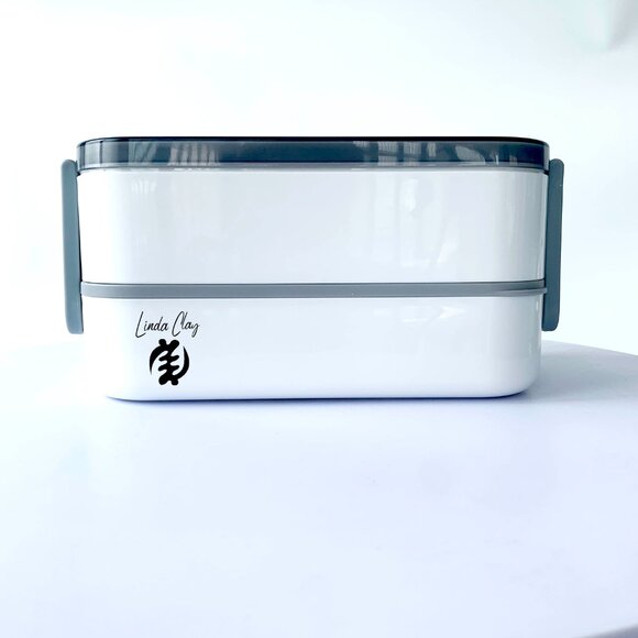 2 Tier Stackable Bento Lunch Box Set Includes Thermos Spoon Fork and Lunch Bag - Picture 3 of 16